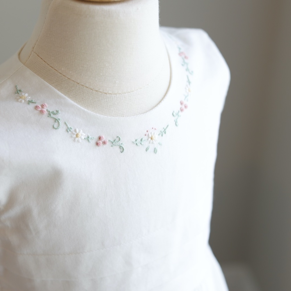 Strasburg White Dress 100% Cotton size 5/6 Special Occasion Flower Girl NWT